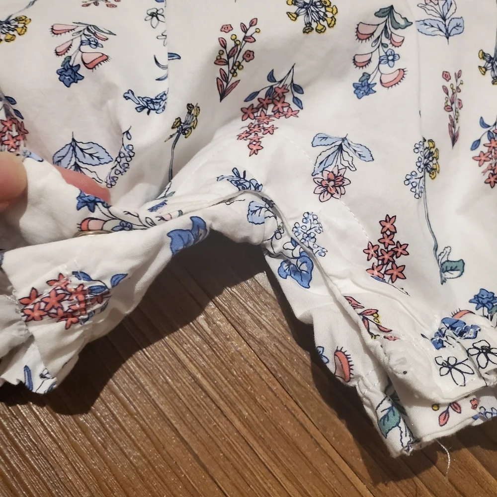 Carters Just One You Baby Girl Floral Jumpsuit Ruffle Sleeveless White Cotton 6M